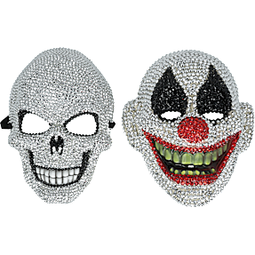 Halloween masker m. rhinsten - flere varianter - assorteret