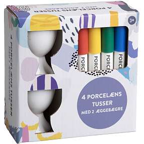 Egg cups with porcelain pen set
