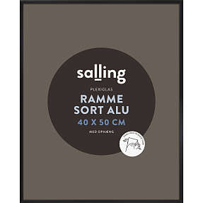 Sort ramme m. plexiglas - 40x50 cm