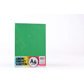 Farvet karton A4 10 ark - grøn