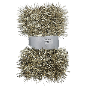 Julefryd lametta guirlande 80 mm x 5 meter - guldfarvet