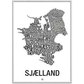 Sjælland, byer - 70x100 cm