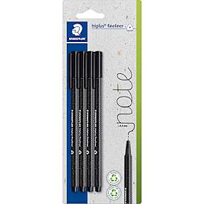 Staedtler Triplus fineliner 4 stk. - sort