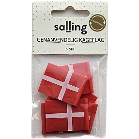 Salling genanvendelig kageflag 6-pak - Dannebrog