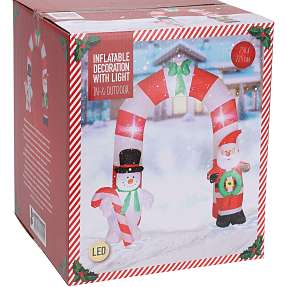 Oppusteligt juleport 250x225 cm med LED-lys