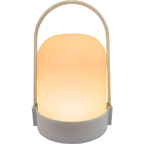 LED lanterne - hvid og taupe