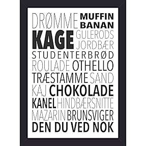 Plakat med sort ramme 15 x 21 cm