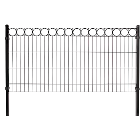 HORTUS panelhegn med deko, 100x200 cm - sort