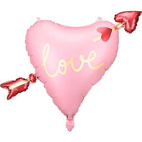 Folieballon - hjerte med pil