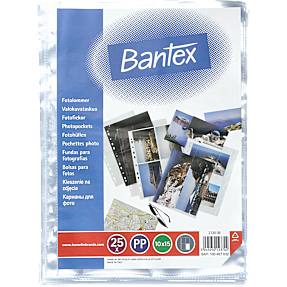 Bantex fotolomme 0,10 mm 25 stk. højformat