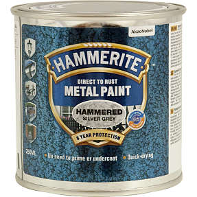 Hammerite hammer 250 ml - metalmaling - sølvfarvet