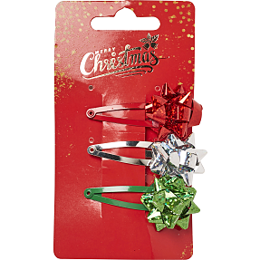 CBYH dame jule hårspænder med julestjerne - multifarvet