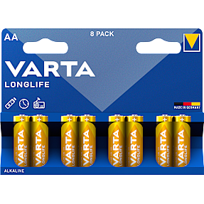 Varta Longlife AA batterier 8-pak