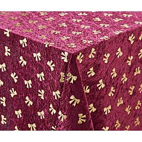 Velour dug - bordeaux m. guld sløjfe
