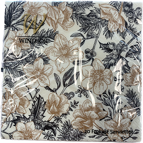 Windsor mønstrede servietter 33x33 cm 20-pak