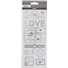 Klistermærker Love - sølvfarvet