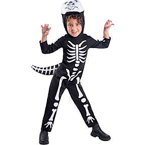 Skelet-dinosaur kostume str. 128