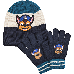 Paw Patrol børne hue/handske sæt str. onesize - navy