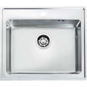 Intra Juvel Omnia 600SF køkkenvask 595x510x180 mm med strainer & hanehul. Rustfrit stål