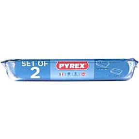 Pyrex ovnfastfade - klar glas - 2 stk.