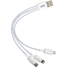 Leki kabel 3i1 20 cm - hvid
