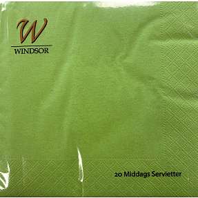 Windsor ensfarvede servietter 40x40 cm 20-pak - æblegrøn