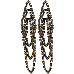 CBYH dame ørering med krystal sten - guldfarvet