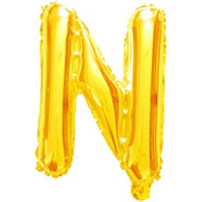 Folieballon "N" 35 cm - Guld