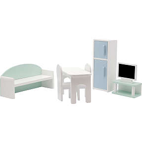 Dukkemøbler køkken og stue 5 stk.
