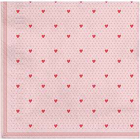 Servietter 33x33 cm 20-pak - valentinshjerter