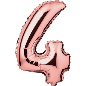 Salling folieballon " 4" H: 35 cm - flere varianter - assorteret