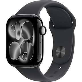 Apple Watch S11 (2025) GPS + Cell 42 mm - Jet Black Aluminium - Black Sport Band S/M