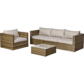 Pisa sofa med stol og bord - natur