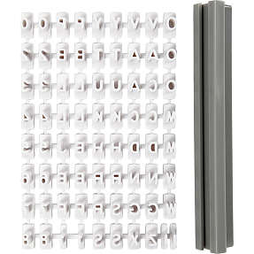 Stempelsæt, hvid, bogstaver, tal, 1sæt