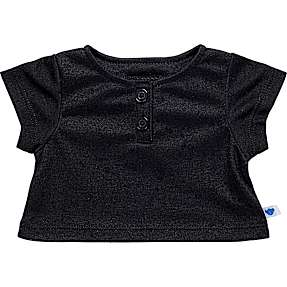 Build-A-Bear t-shirt med knapper - sort
