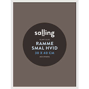 Hvid ramme m. glas - 30x40 cm