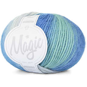 Bumbo Magic Uldgarn -  Blå, Turkis, Hvid 906