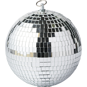 Diskokugle Ø:18 cm - sølvfarvet