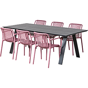 New York havebord - sort m. 6 Messina stole - plum