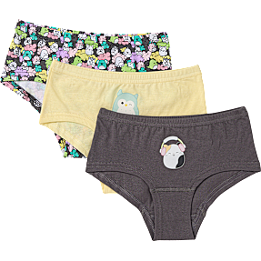 Squishmallows 3-pak trusser str. 110/116 - grå/gul