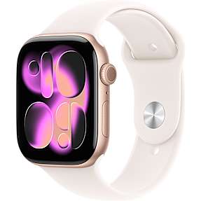 Apple Watch S11 (2025) GPS + Cell 46 mm - Rose Gold Aluminium - Light Blush Sport Band S/M