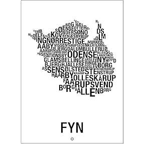 Fyn, byer - 70x100 cm