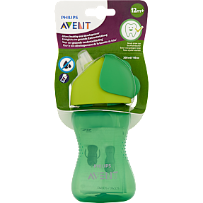 Kop m. sugerør 300 ml 12+ mdr. - flere varianter - assorteret