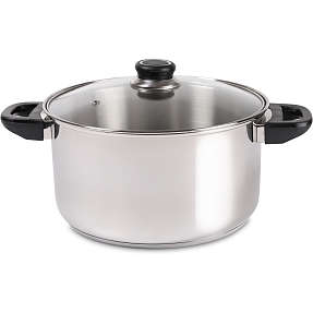 Køkkenchef gryde m/låg - stål (6L)