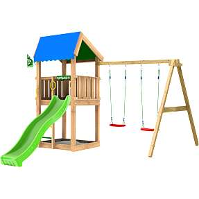 Home legetårn inkl. gynger og grøn rutschebane