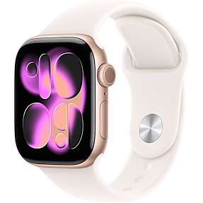 Apple Watch S11 (2025) GPS + Cell 42 mm - Rose Gold Aluminium - Light Blush Sport Band S/M