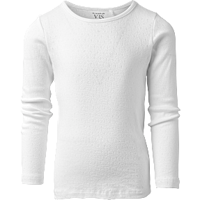 VRS børne T-shirt langærmet str. 98/104 - hvid