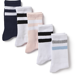 VRS dame 5-pak tennisstrømper str. 35/38 - multifarvet