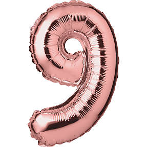 Salling folieballon " 9" H: 35 cm - flere varianter - assorteret