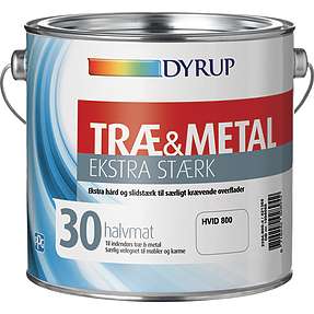 Dyrup træ & metal maling ekstra stærk 2,25 liter - hvid
